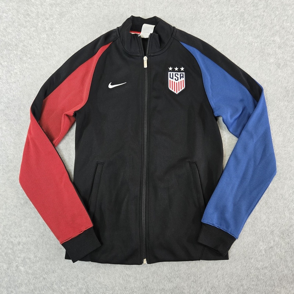 Nike USA Womens National Team Soccer Jacket Size M USWNT 2016 Black Zip FIFA‎